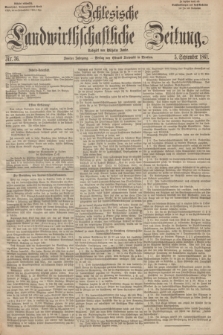 Schlesische Landwirthschaftliche Zeitung. Jg.2, Nr. 36 (5 September 1861) + dod.