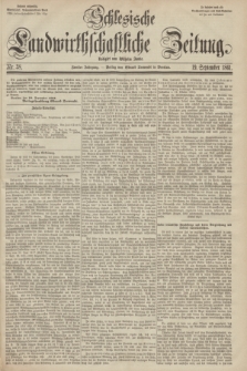 Schlesische Landwirthschaftliche Zeitung. Jg.2, Nr. 38 (19 September 1861) + dod.