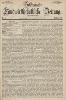 Schlesische Landwirthschaftliche Zeitung. Jg.2, Nr. 40 (3 Oktober 1861) + dod.