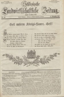 Schlesische Landwirthschaftliche Zeitung. Jg.2, Nr. 46 (14 November 1861) + dod.