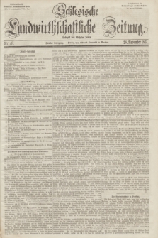Schlesische Landwirthschaftliche Zeitung. Jg.2, Nr. 48 (28 November 1861) + dod.