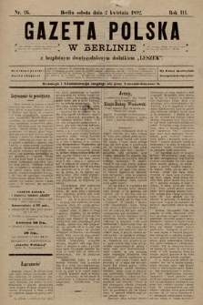 Gazeta Polska w Berlinie. 1892, nr 26