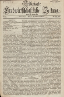 Schlesische Landwirthschaftliche Zeitung. Jg.3, Nr. 15 (10 April 1862) + dod.