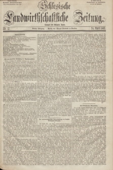 Schlesische Landwirthschaftliche Zeitung. Jg.3, Nr. 17 (24 April 1862) + dod.