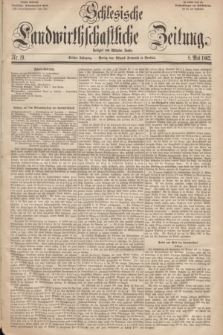Schlesische Landwirthschaftliche Zeitung. Jg.3, Nr. 19 (8 Mai 1862) + dod.