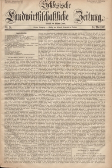 Schlesische Landwirthschaftliche Zeitung. Jg.3, Nr. 20 (14 Mai 1862) + dod.