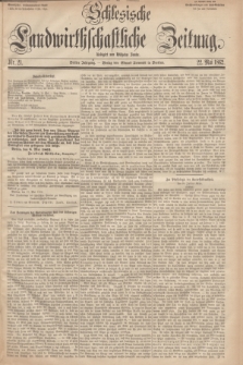 Schlesische Landwirthschaftliche Zeitung. Jg.3, Nr. 21 (22 Mai 1862) + dod.