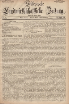 Schlesische Landwirthschaftliche Zeitung. Jg.3, Nr. 35 (28 August 1862) + dod.