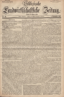 Schlesische Landwirthschaftliche Zeitung. Jg.3, Nr. 36 (4 September 1862) + dod.