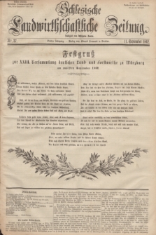 Schlesische Landwirthschaftliche Zeitung. Jg.3, Nr. 37 (11 September 1862) + dod.