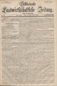 Schlesische Landwirthschaftliche Zeitung. Jg.3, Nr. 39 (25 September 1862) + dod.