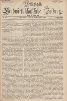 Schlesische Landwirthschaftliche Zeitung. Jg.3, Nr. 40 (2 Oktober 1862) + dod.
