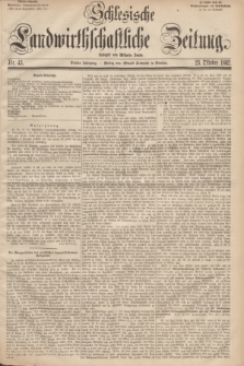 Schlesische Landwirthschaftliche Zeitung. Jg.3, Nr. 43 (23 Oktober 1862) + dod.