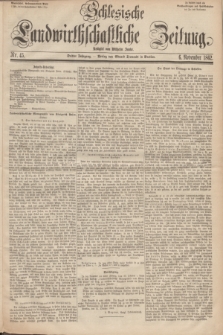Schlesische Landwirthschaftliche Zeitung. Jg.3, Nr. 45 (6 November 1862) + dod.
