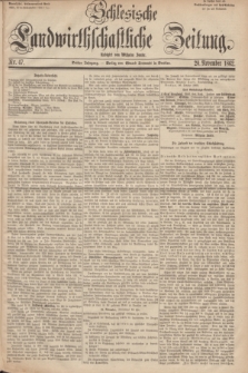 Schlesische Landwirthschaftliche Zeitung. Jg.3, Nr. 47 (20 November 1862) + dod.