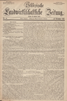 Schlesische Landwirthschaftliche Zeitung. Jg.3, Nr. 48 (27 November 1862) + dod.