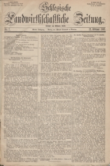 Schlesische Landwirthschaftliche Zeitung. Jg.4, Nr. 7 (12 Februar 1863) + dod.