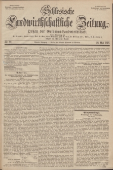 Schlesische Landwirthschaftliche Zeitung : organ der Gesammt Landwirthschaft. Jg. 9, Nr. 22 (28 Mai 1868) + dod.