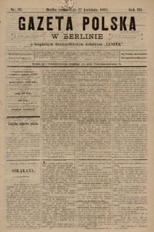 Gazeta Polska w Berlinie. 1892, nr 33