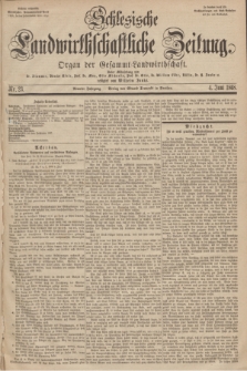 Schlesische Landwirthschaftliche Zeitung : organ der Gesammt Landwirthschaft. Jg. 9, Nr. 23 (4 Juni 1868) + dod.