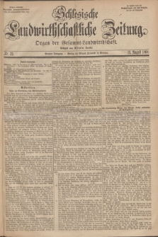 Schlesische Landwirthschaftliche Zeitung : organ der Gesammt Landwirthschaft. Jg. 9, Nr. 33 (13 August 1868) + dod.