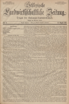 Schlesische Landwirthschaftliche Zeitung : organ der Gesammt Landwirthschaft. Jg. 9, Nr. 35 (27 August 1868) + dod.