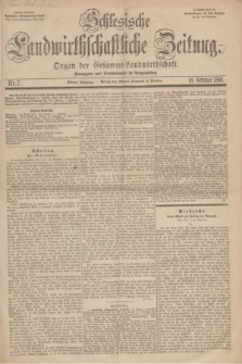 Schlesische Landwirthschaftliche Zeitung : Organ der Gesammt Landwirthschaft Jg.10, Nr. 7 (18 Februar 1869) + dod.