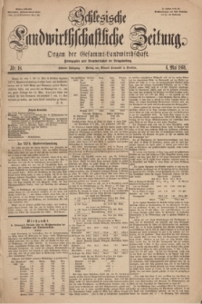Schlesische Landwirthschaftliche Zeitung : Organ der Gesammt Landwirthschaft Jg.10, Nr. 18 (6 Mai 1869) + dod.