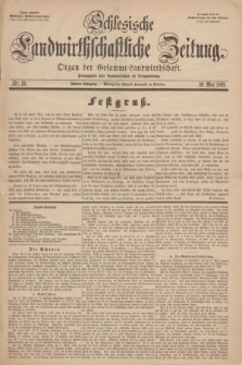 Schlesische Landwirthschaftliche Zeitung : Organ der Gesammt Landwirthschaft Jg.10, Nr. 19 (10 Mai 1869) + dod.