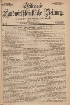 Schlesische Landwirthschaftliche Zeitung : organ der Gesammt Landwirthschaft Jg.10, Nr. 41 (7 October 1869) + dod.
