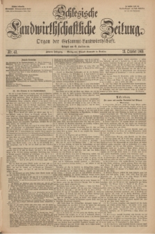 Schlesische Landwirthschaftliche Zeitung : organ der Gesammt Landwirthschaft Jg.10, Nr. 43 (21 October 1869) + dod.