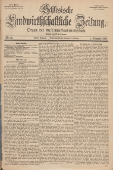 Schlesische Landwirthschaftliche Zeitung : organ der Gesammt Landwirthschaft Jg.10, Nr. 45 (4 November 1869) + dod.