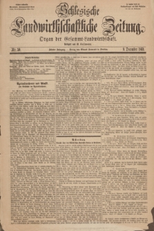 Schlesische Landwirthschaftliche Zeitung : Organ der Gesammt Landwirthschaft. Jg.10, Nr. 50 (9 December 1869) + dod.