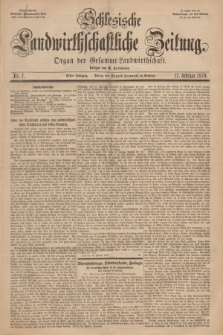 Schlesische Landwirthschaftliche Zeitung : Organ der Gesammt Landwirthschaft. Jg.11, Nr. 7 (17 Februar 1870) + dod.