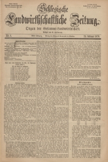 Schlesische Landwirthschaftliche Zeitung : Organ der Gesammt Landwirthschaft. Jg.11, Nr. 8 (24 Februar 1870) + dod.
