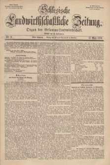 Schlesische Landwirthschaftliche Zeitung : Organ der Gesammt Landwirthschaft. Jg.11, Nr. 11 (17 März 1870) + dod.