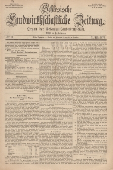 Schlesische Landwirthschaftliche Zeitung : Organ der Gesammt Landwirthschaft. Jg.11, Nr. 13 (31 März 1870) + dod.