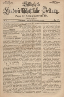 Schlesische Landwirthschaftliche Zeitung : Organ der Gesammt Landwirthschaft. Jg.11, Nr. 18 (4 Mai 1870) + dod.