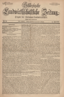 Schlesische Landwirthschaftliche Zeitung : Organ der Gesammt Landwirthschaft. Jg.11, Nr. 28 (14 Juli 1870) + dod.