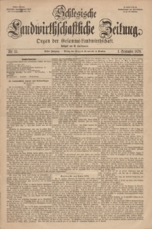 Schlesische Landwirthschaftliche Zeitung : Organ der Gesammt Landwirthschaft. Jg.11, Nr. 35 (1 September 1870) + dod.