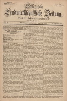 Schlesische Landwirthschaftliche Zeitung : Organ der Gesammt Landwirthschaft. Jg.11, Nr. 37 (15 September 1870) + dod.