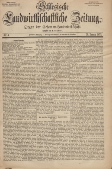 Schlesische Landwirthschaftliche Zeitung : Organ der Gesammt Landwirthschaft. Jg.12, Nr. 4 (26 Januar 1871) + dod.