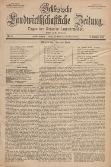 Schlesische Landwirthschaftliche Zeitung : Organ der Gesammt Landwirthschaft. Jg.12, Nr. 6 (9 Februar 1871) + dod.