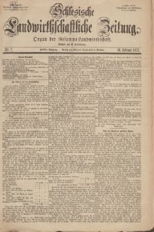 Schlesische Landwirthschaftliche Zeitung : Organ der Gesammt Landwirthschaft. Jg.12, Nr. 7 (16 Februar 1871) + dod.