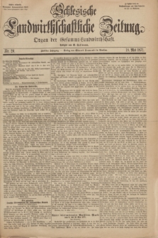 Schlesische Landwirthschaftliche Zeitung : Organ der Gesammt Landwirthschaft. Jg.12, Nr. 20 (18 Mai 1871) + dod.