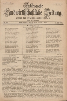 Schlesische Landwirthschaftliche Zeitung : Organ der Gesammt Landwirthschaft. Jg.12, Nr. 28 (13 Juli 1871) + dod.