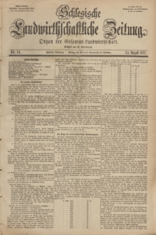 Schlesische Landwirthschaftliche Zeitung : Organ der Gesammt Landwirthschaft. Jg.12, Nr. 34 (24 August 1871) + dod.