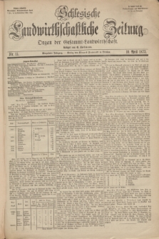 Schlesische Landwirthschaftliche Zeitung : organ der Gesammt Landwirthschaft. Jg. 14, Nr 15 (10 April 1873) + dod.