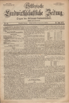 Schlesische Landwirthschaftliche Zeitung : Organ der Gesammt Landwirthschaft. Jg.14, Nr. 25 (19 Juni 1873) + dod.