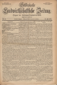 Schlesische Landwirthschaftliche Zeitung : Organ der Gesammt Landwirthschaft. Jg.14, Nr. 28 (10 Juli 1873) + dod.